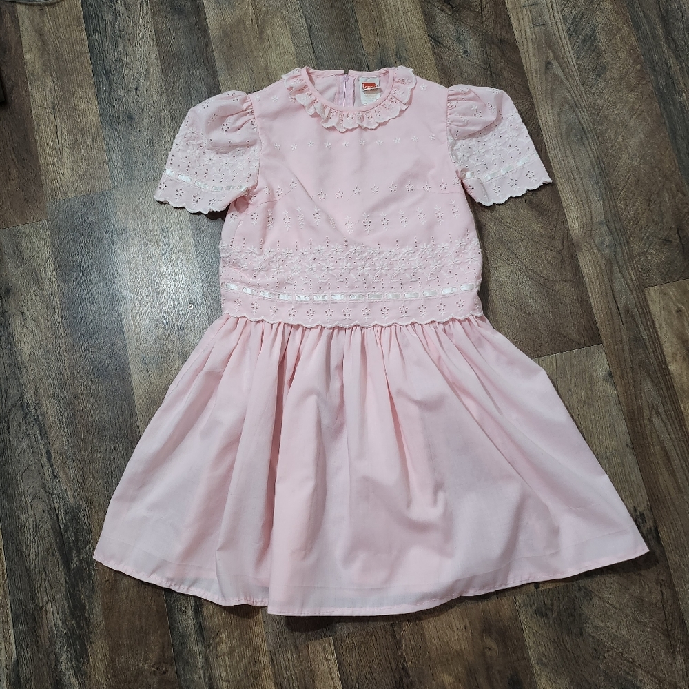 Vintage Love Brand Girl's Pink EYELET Dress